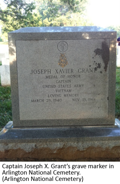 Captain Joseph X. Grant’s grave marker in Arlington National Cemetery. (Arlington National Cemetery)