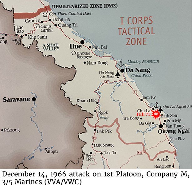 Map of the December 14, 1966 attack on 1st Platoon, Company M, 3/5 Marines (VVA/VWC)