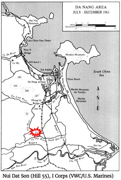 Map of Nui Dat Son (Hill 55), I Corps (VWC/U.S. Marines)