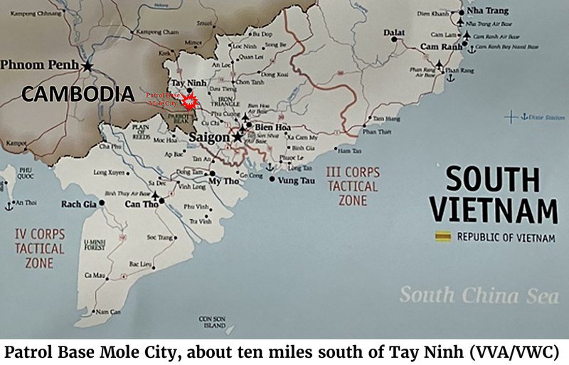 Map of Patrol Base Mole City, about ten miles south of Tay Ninh (VVA/VWC)