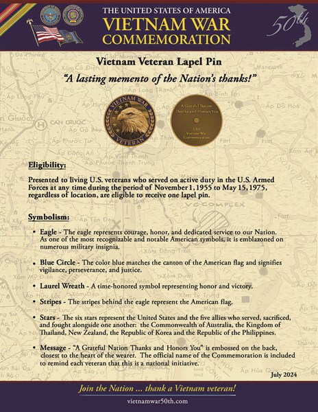 Vietnam Veteran Lapel Pin Fact Sheet