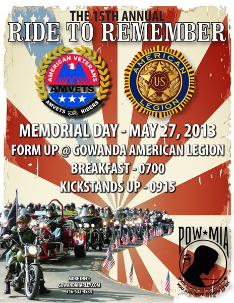 The 15 Annual Ride to Remember- Gowanda, NY | Memorial Dedication ...