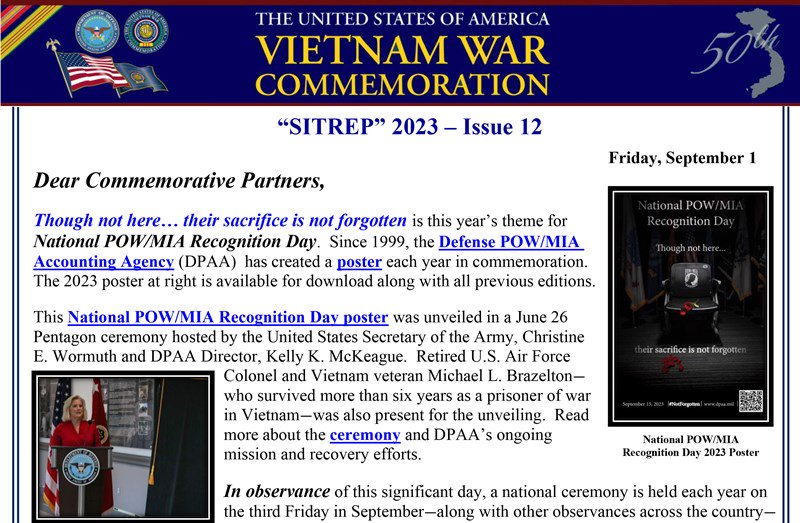 Sitrep Sitrep Vietnam War Commemoration