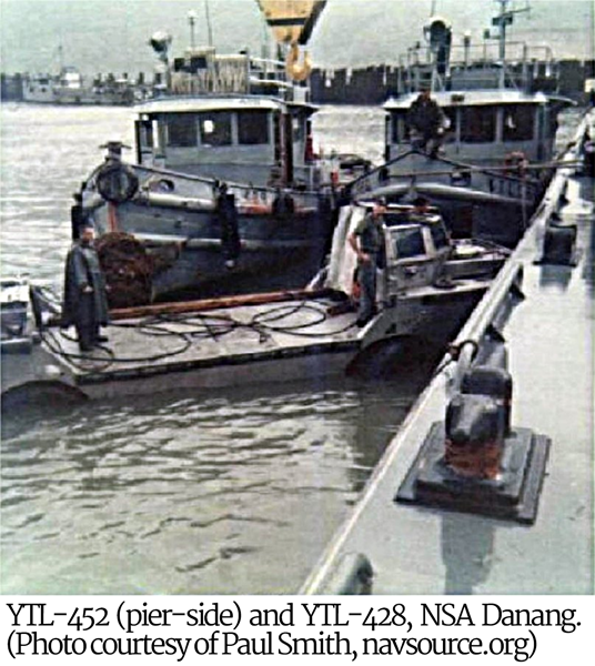 YTL-452 (pier-side) and YTL-428, NSA Danang. 