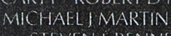 Lieutenant Commander Michael Joseph Martin's name inscribed on The Wall.