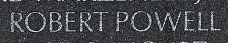 Engraved name on The Wall of Specialist Four Robert Powell, U.S. Army
