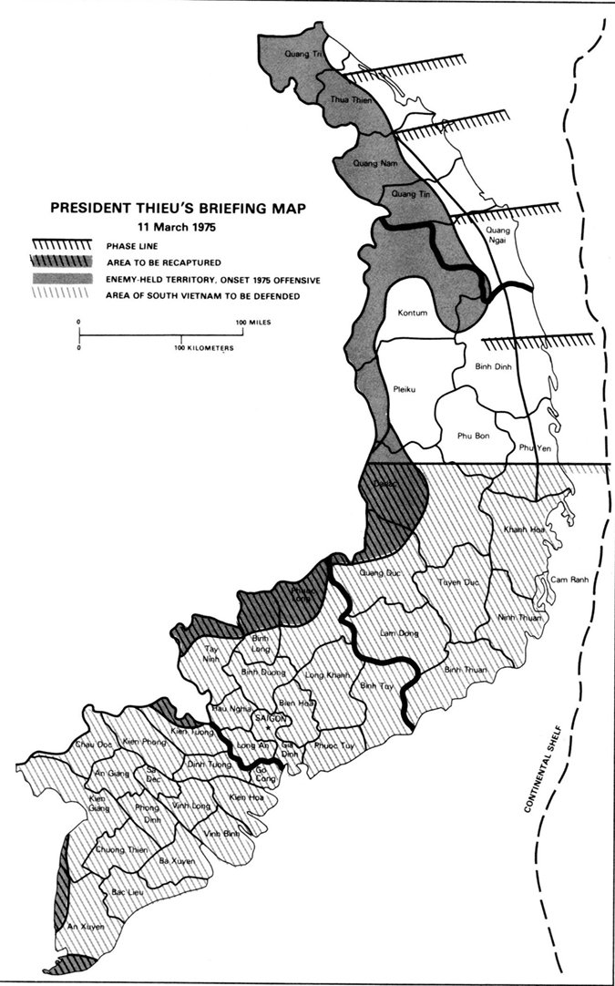 President Thieu Withdrawal Plan Map