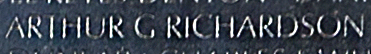 Engraved name on The Wall of First Lieutenant Arthur G. Richardson, U.S. Marine Corps