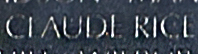 Engraved name on The Wall of Hospitalman Claude Rice, U.S. Navy