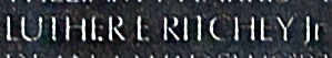 Engraved name on The Wall of Lance Corporal Luther E. Ritchey, Jr., U.S. Marine Corps