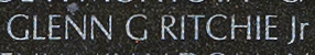 Engraved name on The Wall of Private First Class Glenn G. Ritchie, Jr., U.S. Army