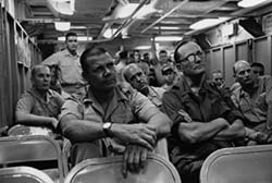 Robert S McNamara aboard USS Oriskany