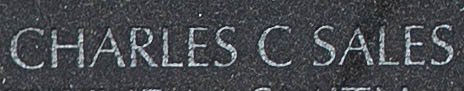 Engraved name on The Wall of Specialist Four Charles C. Sales, U.S. Army