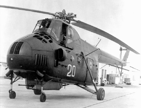 Photo of a Soviet-built Mi-4 Hound helicopter