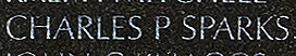 Engraved nname on The Wall of Private First Cass Charles P. Sparks, U.S. Army