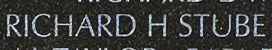 Engraved name on The Wall of First Lieutenant Richard H. Stube, U.S. Army