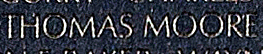 Engraved name on The Wall of Chief Master Sergeant Thomas Moore, U.S. Air Force