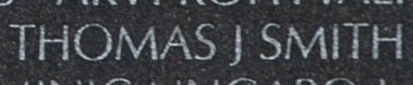 Engraved name on The Wall of Chief Warrant Officer Thomas J. Smith, U.S. Army