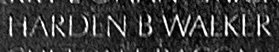 Engraved name on The Wall of First Sergeant Harden Bert Walker, U.S. Army