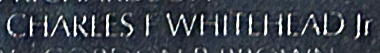 Engraved name on The Wall of Warrant Officer Charles F. Whitehead, Jr., U.S. Marine Corps