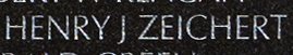 Engraved name on The Wall of Lance Corporal Henry J. Zeichert, U.S. Marine Corps